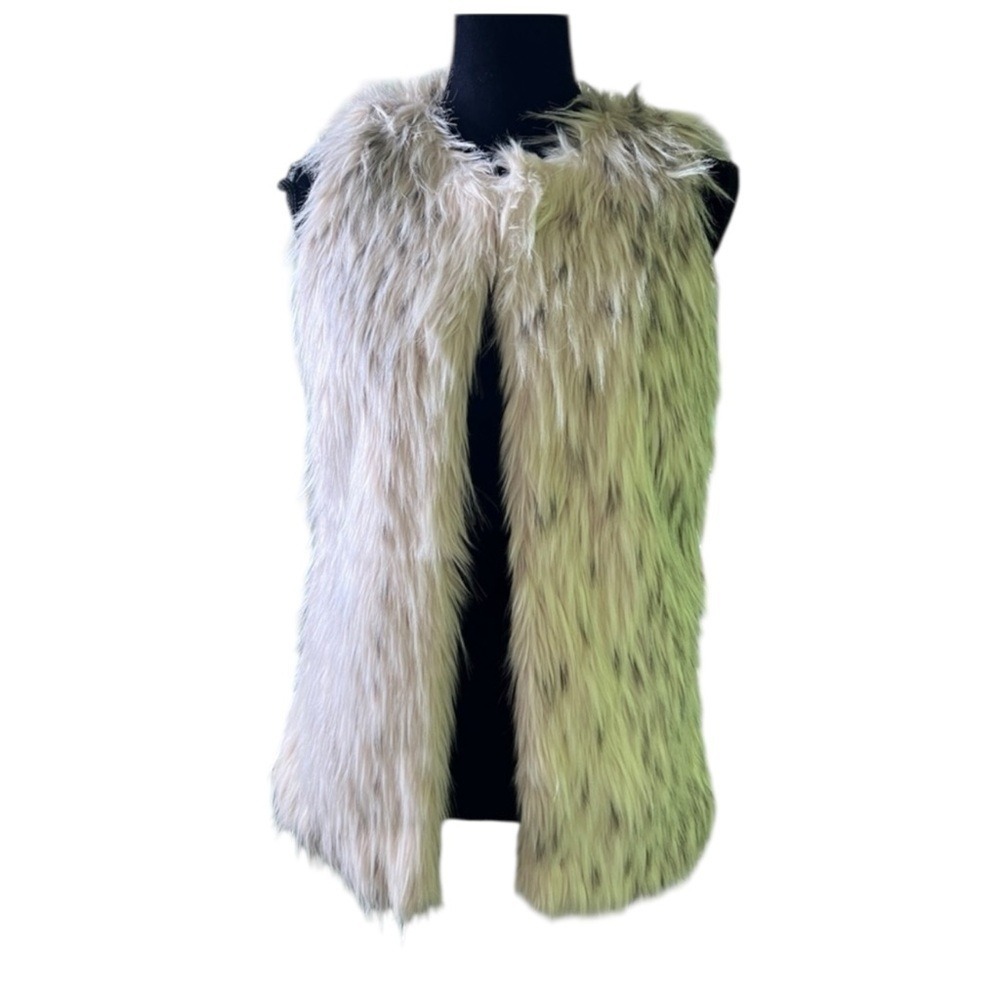Atmosphere Faux Fur Vest Women Size 4 Cream
